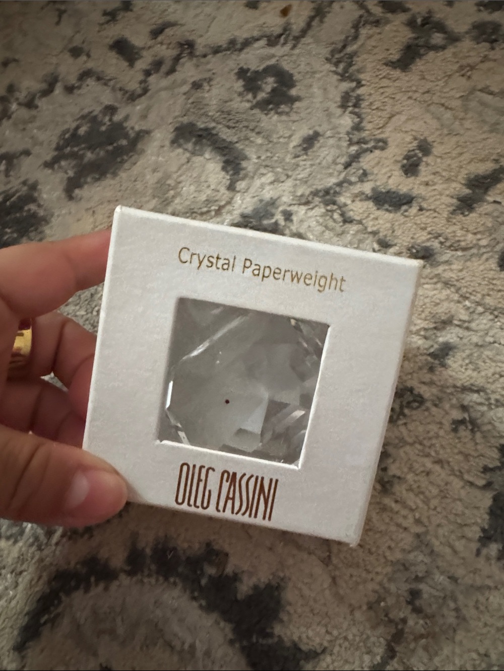 Oleg Cassini Clear Crystal Paperweight in White Box (6/$20) ☀️